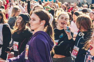 8 Mart 2019, Minsk Belarus Yarışı Kadınlar Günü onuruna 8 Mart