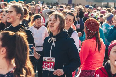 8 Mart 2019, Minsk Belarus Yarışı Kadınlar Günü onuruna 8 Mart