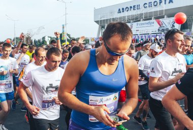 9 Eylül 2018 Minsk Belarus Yarı Maraton Minsk 2018