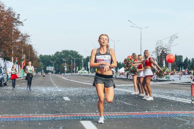 9 Eylül 2018 Minsk Belarus Yarı Maraton Minsk 2018