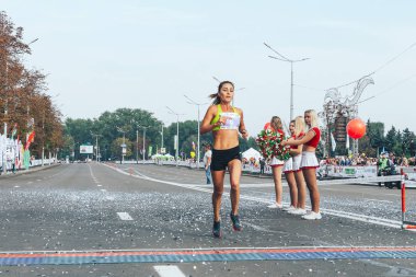 9 Eylül 2018 Minsk Belarus Yarı Maraton Minsk 2018