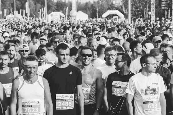 9 september 2018 Minsk Wit-Rusland Halve Marathon Minsk 2018 Lopen in de stad — Stockfoto