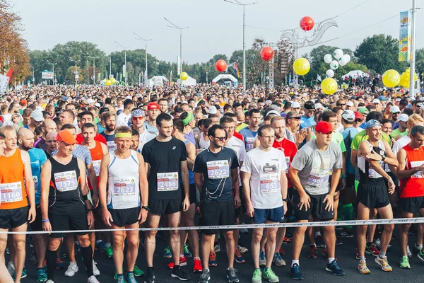 September 9, 2018 Minsk Belarus Half Marathon Minsk 2018 Running in the city — Stock Photo, Image