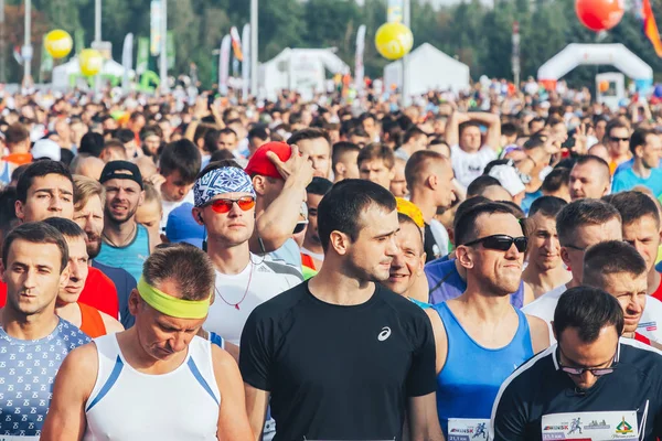 Wrzesień 9, 2018 Mińsk Białoruś Półmaraton Mińsk 2018 Bieg w mieście — Zdjęcie stockowe