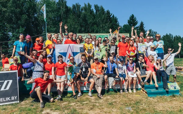 26-27 de mayo de 2018 Naliboki, Belarús Maratón amateur bielorruso Naliboki — Foto de Stock