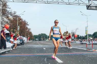 9 Eylül 2018 Minsk Belarus Yarı Maraton Minsk 2018