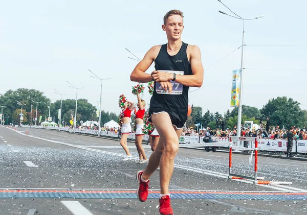 9 Eylül 2018 Minsk Belarus Yarı Maraton Minsk 2018 — Stok fotoğraf