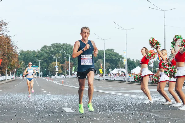 Settembre 9, 2018 Minsk Bielorussia Mezza Maratona Minsk 2018 Correre in città — Foto Stock