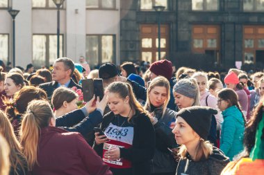 8 Mart 2019, Minsk Belarus Yarışı Kadınlar Günü onuruna 8 Mart