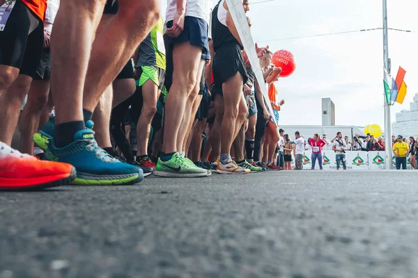 2018 szeptember 9, 2018 Minsk Belarus Half Marathon Minsk 2018 Futás a városban — Stock Fotó