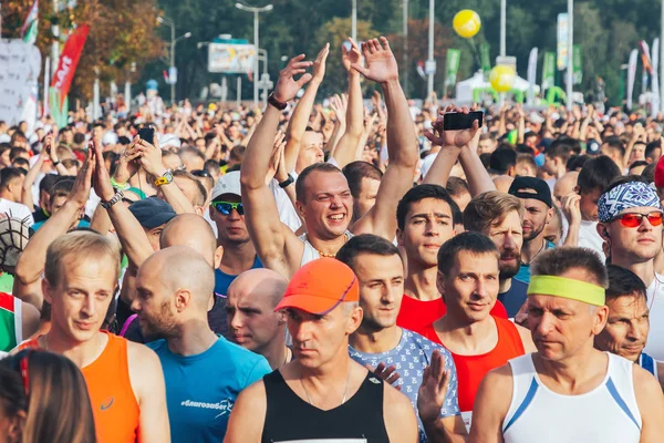 Wrzesień 9, 2018 Mińsk Białoruś Półmaraton Mińsk 2018 Bieg w mieście — Zdjęcie stockowe