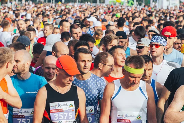 2018 년 9 월 9 일에 확인 함 . Minsk Belarus Half Marathon Minsk 2018 Running in the city — 스톡 사진