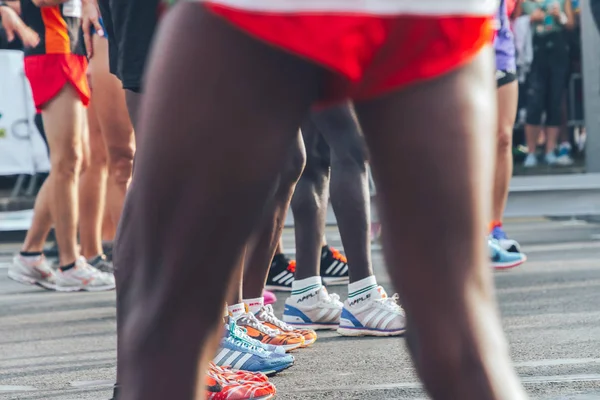 Septiembre 9, 2018 Minsk Bielorrusia Media Maratón Minsk 2018 Correr en la ciudad —  Fotos de Stock