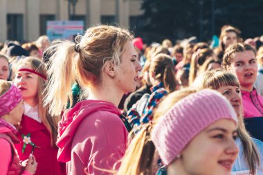 8 Mart 2019, Minsk Belarus Yarışı Kadınlar Günü onuruna 8 Mart