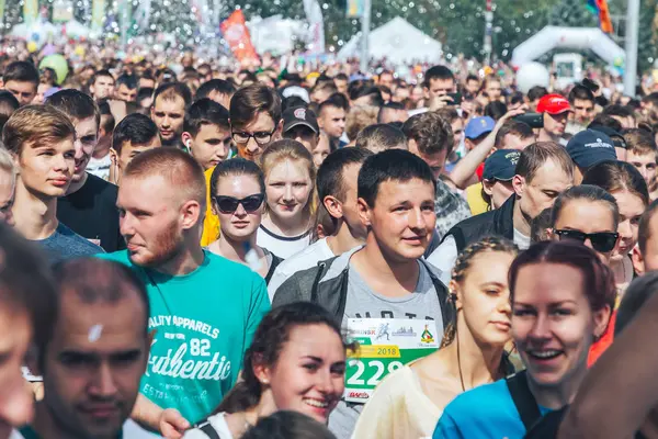 September 9, 2018 Minsk Belarus Half Marathon Minsk 2018 Running in the city — Stock Photo, Image