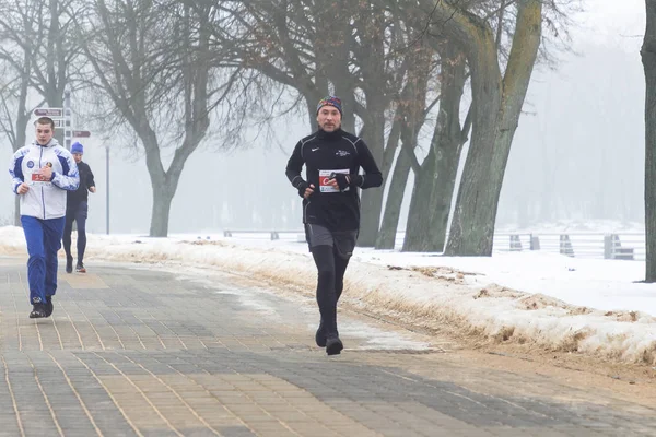 Febrero 9, 2019 Minsk Bielorrusia Run dedicada al 14 de febrero Para el Qahanna — Foto de Stock