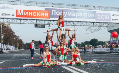 9 Eylül 2018 Minsk Belarus Yarı Maraton Minsk 2018