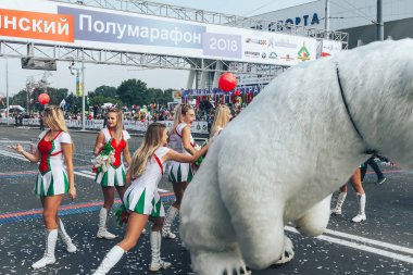 9 Eylül 2018 Minsk Belarus Yarı Maraton Minsk 2018