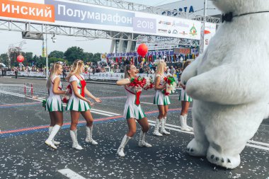 9 Eylül 2018 Minsk Belarus Yarı Maraton Minsk 2018