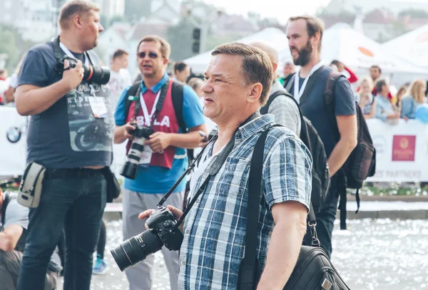 Septiembre 9, 2018 Minsk Bielorrusia Media Maratón Minsk 2018 Correr en la ciudad — Foto de Stock