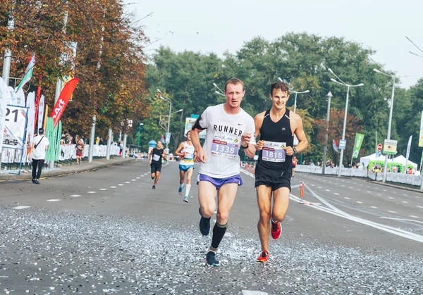 Setembro 9, 2018 Minsk Belarus Meia Maratona Minsk 2018 Correndo na cidade — Fotografia de Stock