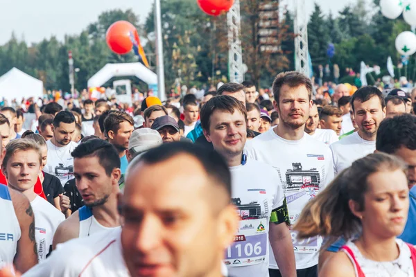 Septiembre 9, 2018 Minsk Bielorrusia Media Maratón Minsk 2018 Correr en la ciudad —  Fotos de Stock