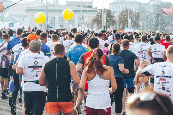 Wrzesień 9, 2018 Mińsk Białoruś Półmaraton Mińsk 2018 Bieg w mieście — Zdjęcie stockowe