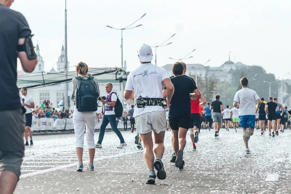 Setembro 9, 2018 Minsk Belarus Meia Maratona Minsk 2018 Correndo na cidade — Fotografia de Stock