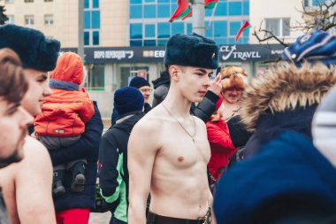 23 Şubat 2019 Minsk Belarus 23 Şubat bayramı onuruna gerçek erkekler yarışı