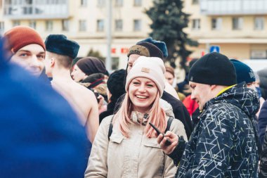 23 Şubat 2019 Minsk Belarus 23 Şubat bayramı onuruna gerçek erkekler yarışı