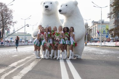 9 Eylül 2018 Minsk Belarus Yarı Maraton Minsk 2018