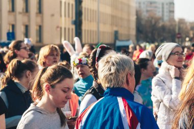 8 Mart 2019, Minsk Belarus Yarışı Kadınlar Günü onuruna 8 Mart