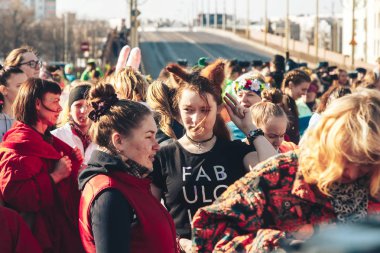 8 Mart 2019, Minsk Belarus Yarışı Kadınlar Günü onuruna 8 Mart