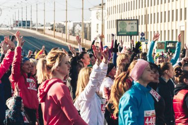 8 Mart 2019, Minsk Belarus Yarışı Kadınlar Günü onuruna 8 Mart