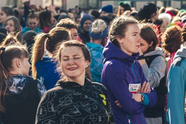 8 Mart 2019, Minsk Belarus Yarışı Kadınlar Günü onuruna 8 Mart