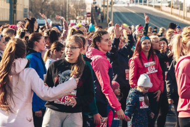 8 Mart 2019, Minsk Belarus Yarışı Kadınlar Günü onuruna 8 Mart
