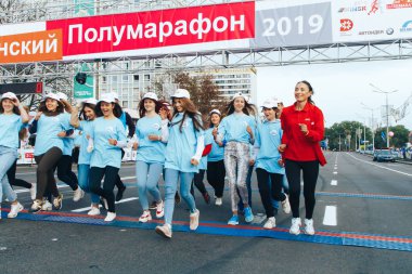 15 Eylül 2018 Minsk Belarus Yarı Maraton Minsk 2019