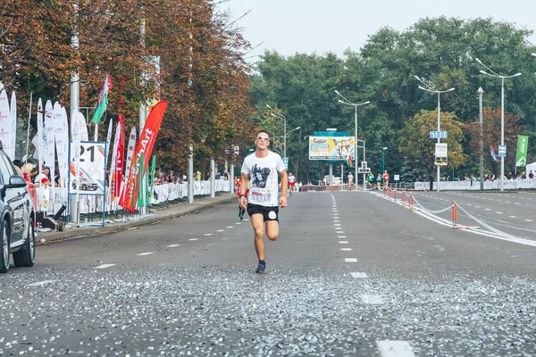 Wrzesień 9, 2018 Mińsk Białoruś Półmaraton Mińsk 2018 Bieg w mieście — Zdjęcie stockowe