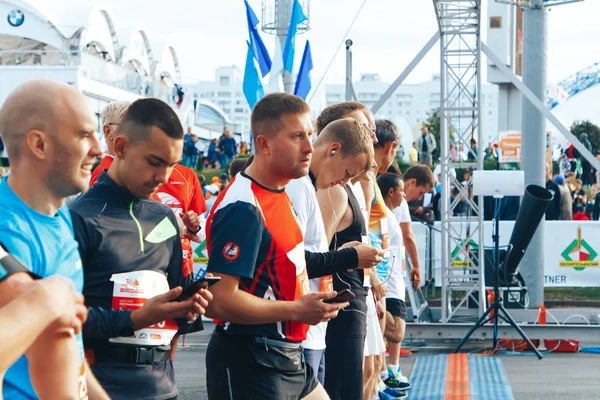 15 september 2018 Minsk Wit-Rusland Halve Marathon Minsk 2019 Running in the city — Stockfoto