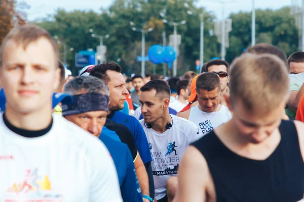 September 15, 2018 Minsk Belarus Half Marathon Minsk 2019 Running in the city — Stock Photo, Image