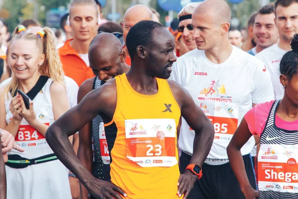 September 15, 2018 Minsk Belarus Half Marathon Minsk 2019 Running in the city — Stock Photo, Image