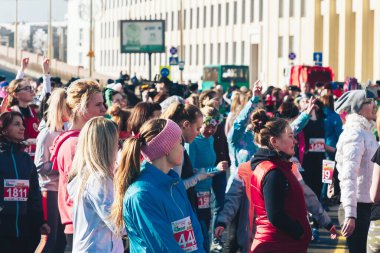 8 Mart 2019, Minsk Belarus Yarışı Kadınlar Günü onuruna 8 Mart