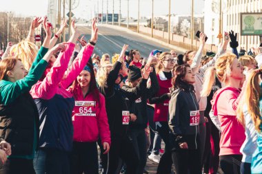 8 Mart 2019, Minsk Belarus Yarışı Kadınlar Günü onuruna 8 Mart