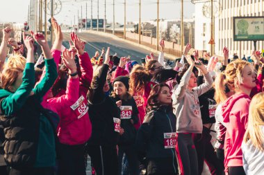 8 Mart 2019, Minsk Belarus Yarışı Kadınlar Günü onuruna 8 Mart