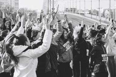 8 Mart 2019, Minsk Belarus Yarışı Kadınlar Günü onuruna 8 Mart