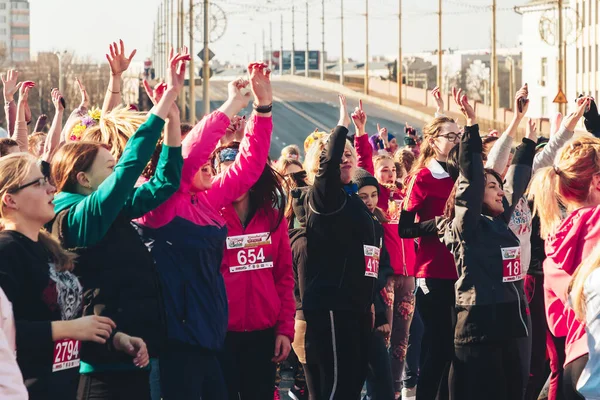 8 Mart 2019, Minsk Belarus Yarışı Kadınlar Günü onuruna 8 Mart