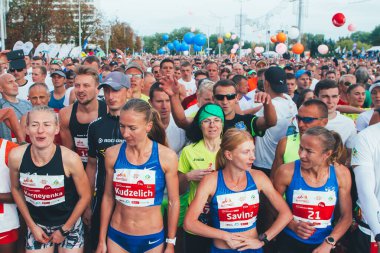 15 Eylül 2018 Minsk Belarus Yarı Maraton Minsk 2019