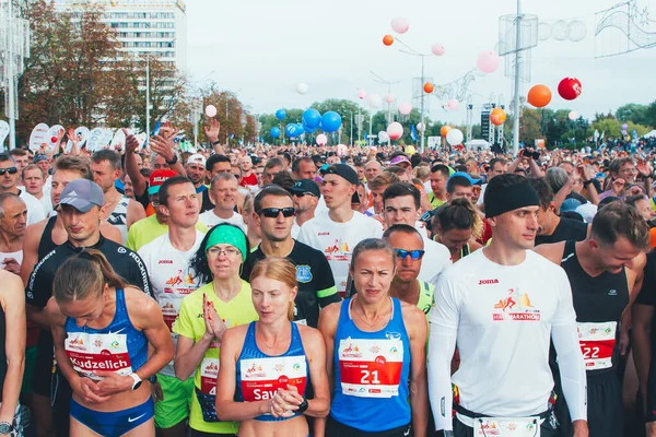 15. září 2018 Minsk Bělorusko Half Marathon Minsk 2019 Běh ve městě — Stock fotografie