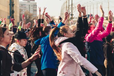 8 Mart 2019, Minsk Belarus Yarışı Kadınlar Günü onuruna 8 Mart
