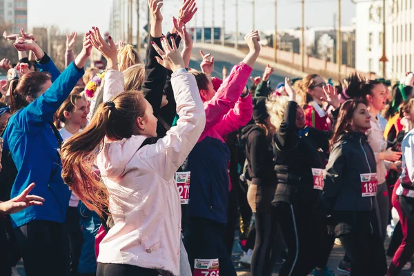 March 8, 2019 Minsk Belarus Race in honor of the Women's Day holiday on March 8 — Stock Photo, Image